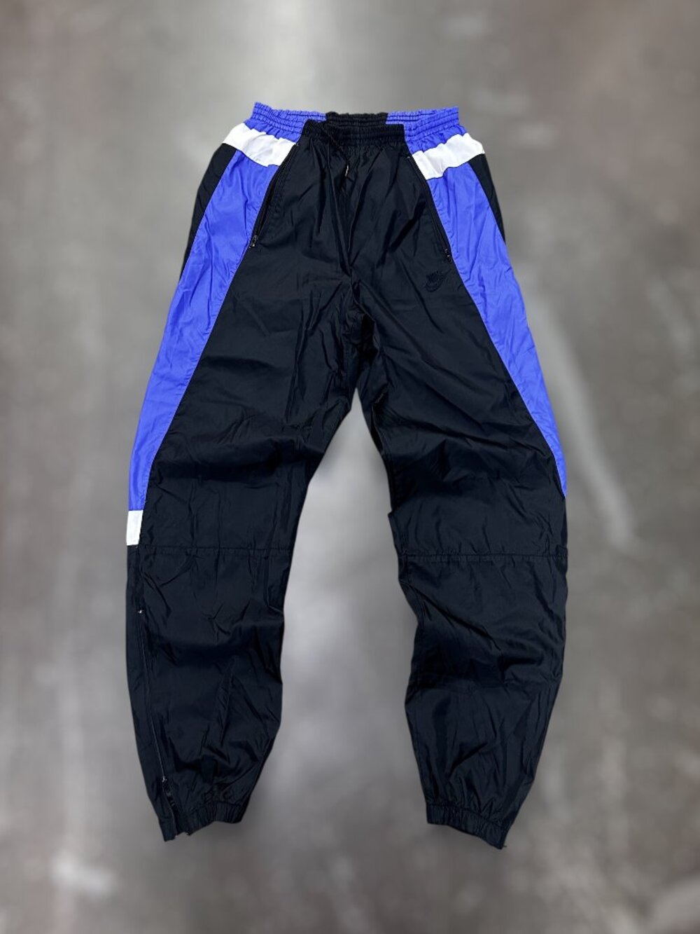 Vintage Nike Track Pants Black Purple Nylon Joggers Size M Retro Athletic